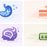 image for gastro, skin, brain and energy symptom icons